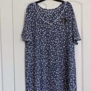Cuddl Duds Blue and White Cuddl Smart Elbow Sleeve Sleep Tee Size Medium New